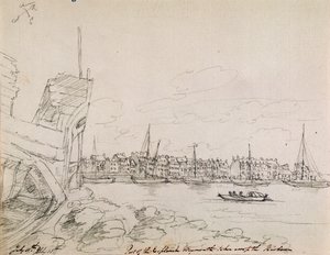 Part of the Esplanade at Plymouth taken across the harbour, 1791 by James Moore